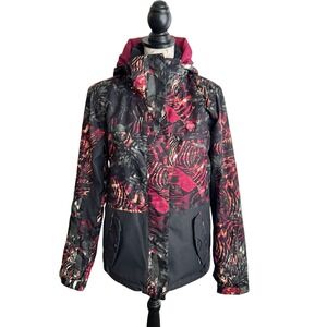 Roxy Jetty Block Jacket Women's Medium Dark Multicolor 10K Waterproofing